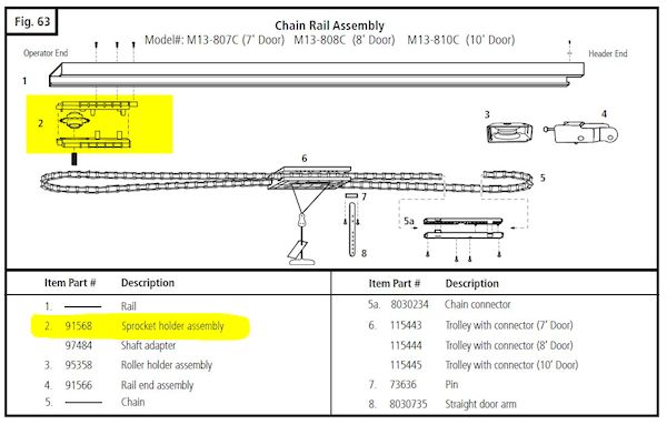 91568 Marantec Chain Sprocket Diagram