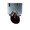3" Black Vinyl Bottom Garage Door Seal End View 