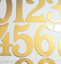 HA3293 Magnetic House Numbers 5" Brass 