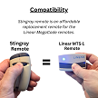 Stingray Replacement for Linear MegaCode MTS1 Remote 